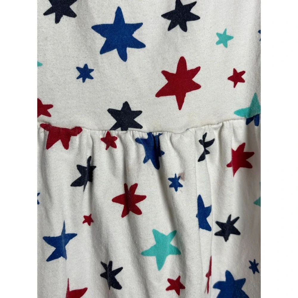 Hanna Andersson Star Print Cotton Pocket Dress Girls 8 Patriotic Classic